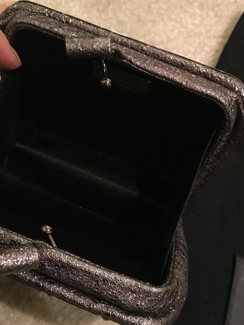 CHANEL RUNWAY BAG - Lions head - DK Silver Metal & Leather Clutch